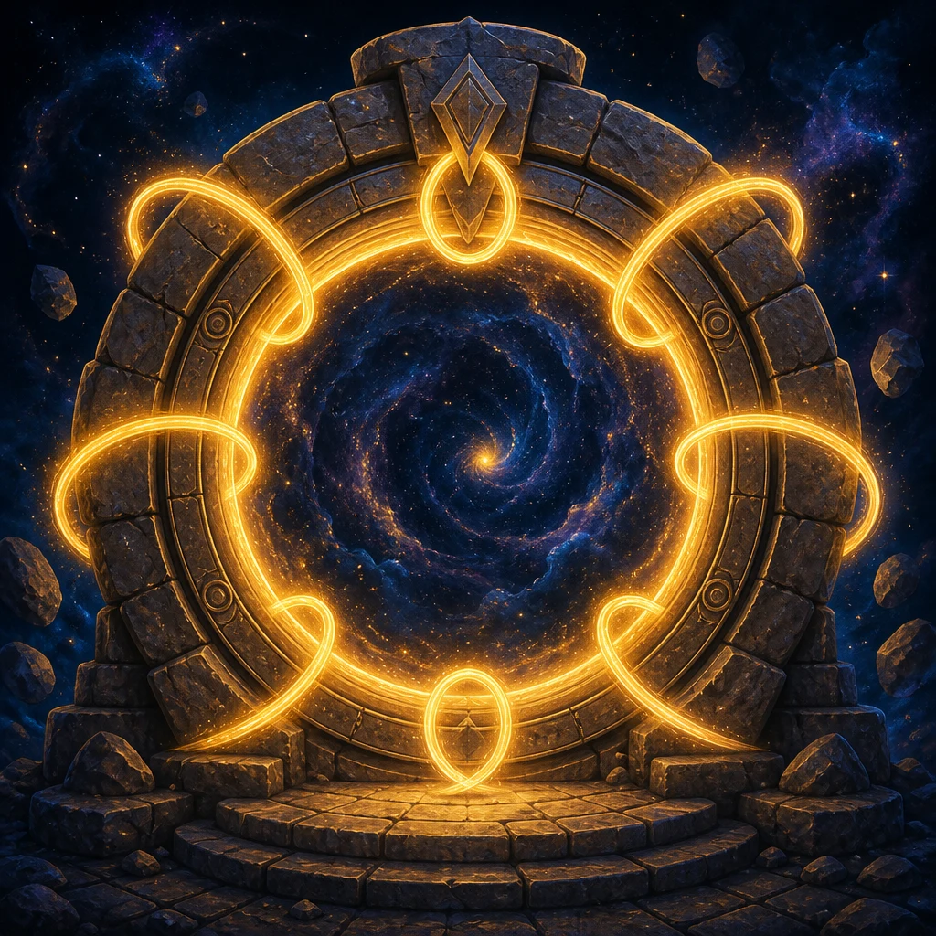 Door 6 discovery portal — circular energy loop archway